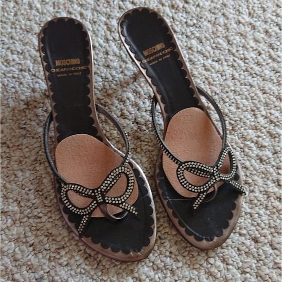 Moschino Cheap And Chic bow thong Sandals size 38.5 - Picture 1 of 12